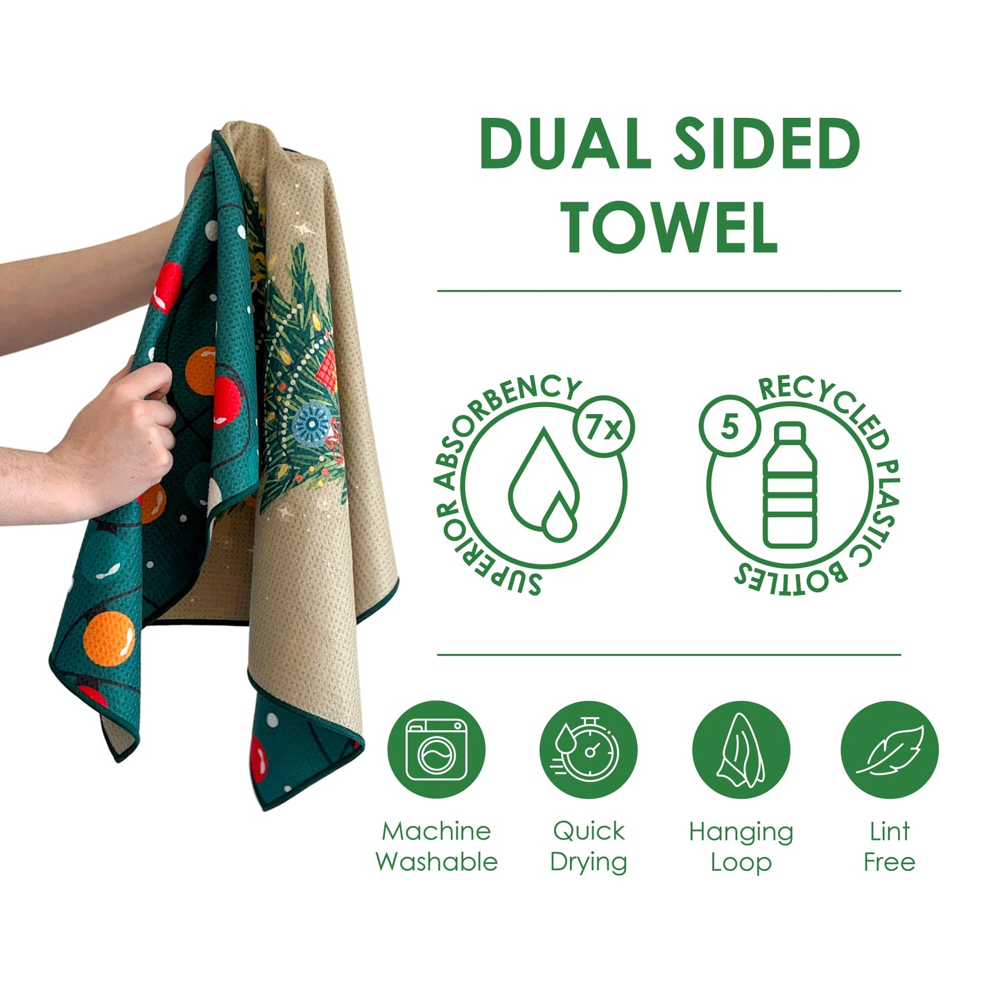 The Best Towel - Buzzee - Kitchen Tea Towel , dish towel & Hand towel - double sided towel