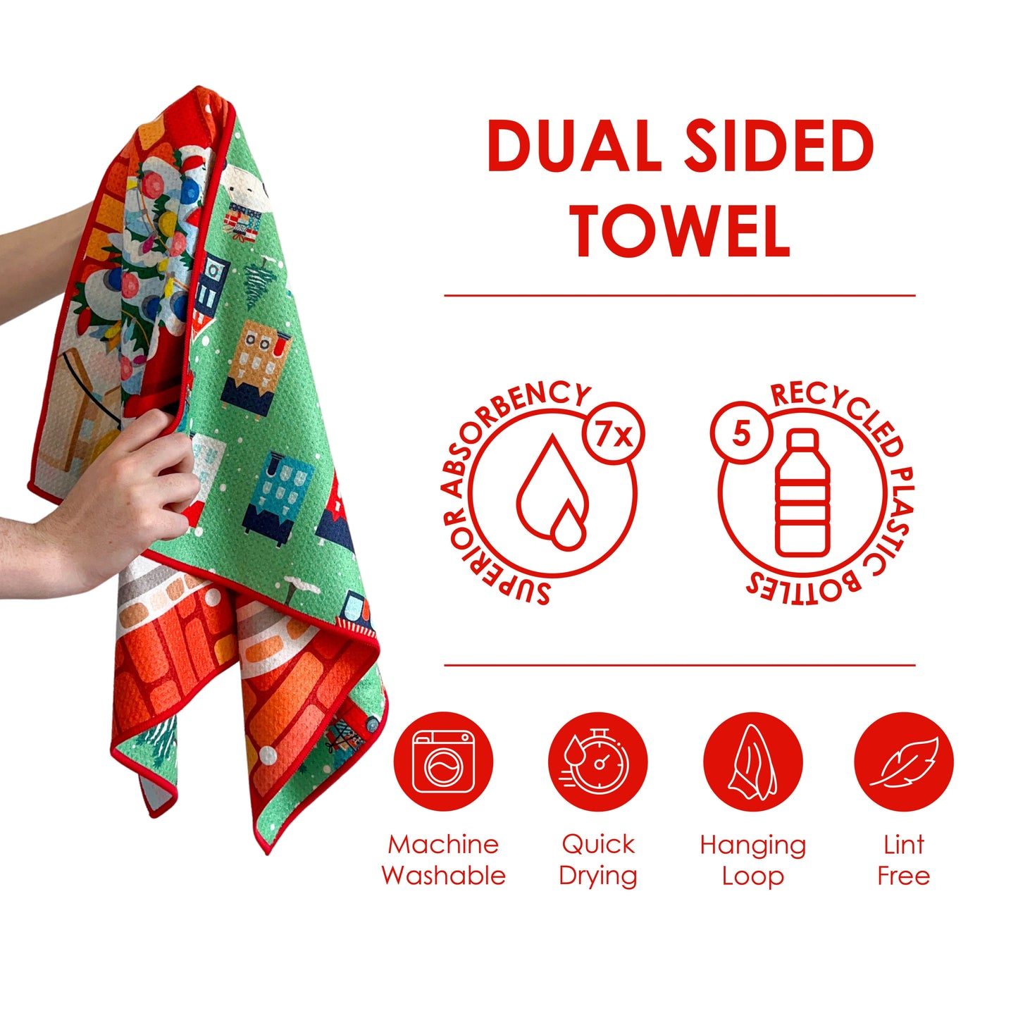 The Best Towel - Buzzee - Kitchen Tea Towel , dish towel & Hand towel - double sided towel