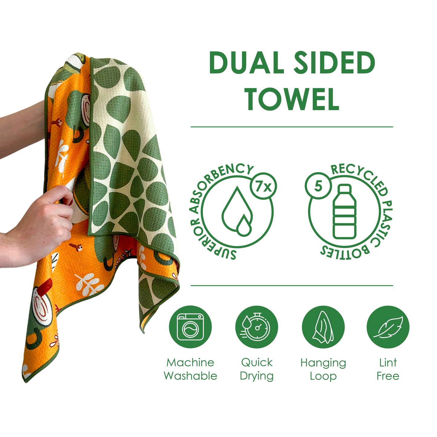 The Best Towel - Buzzee - Kitchen Tea Towel , dish towel & Hand towel - double sided towel