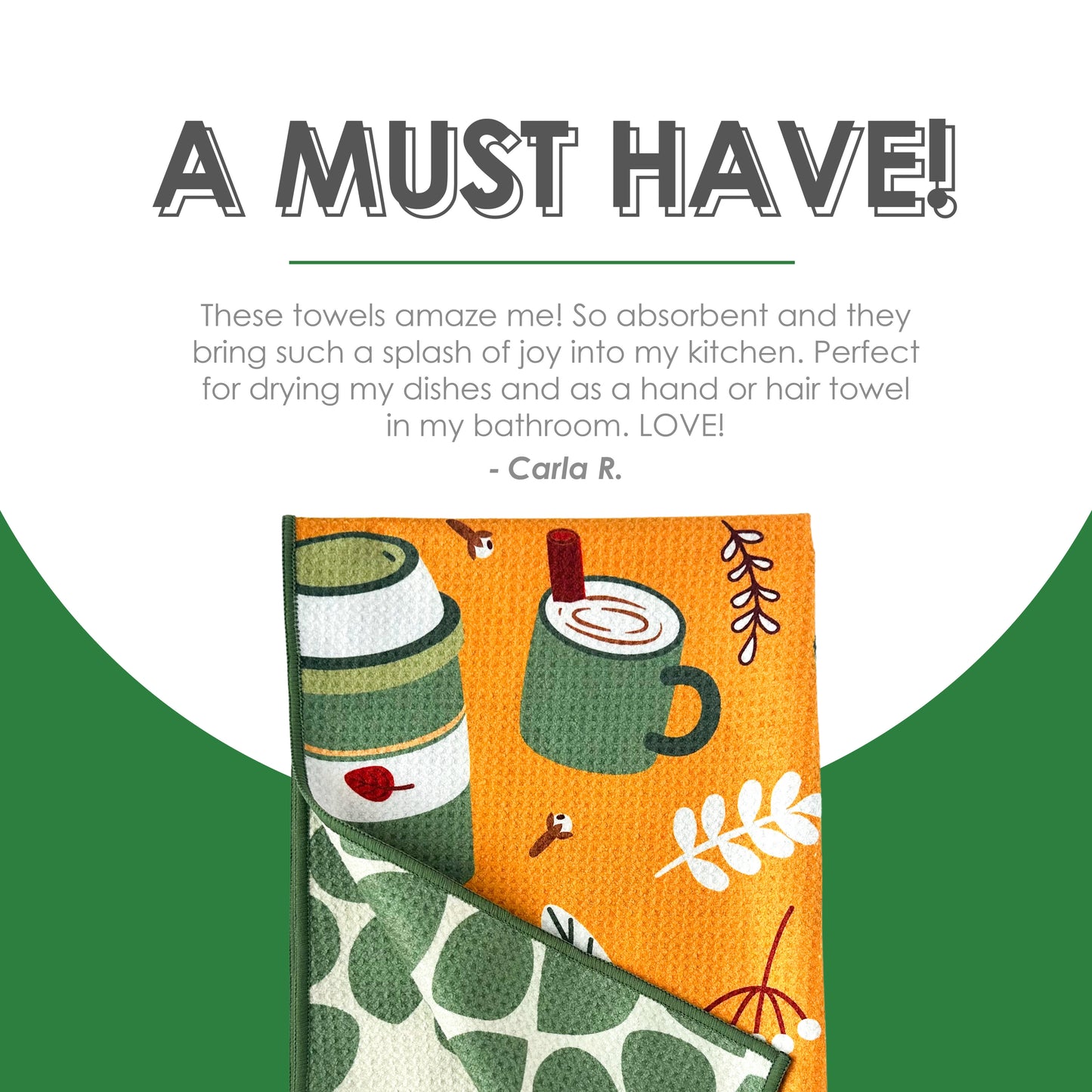 The Best Towel - Buzzee - Kitchen Tea Towel , dish towel & Hand towel - double sided towel