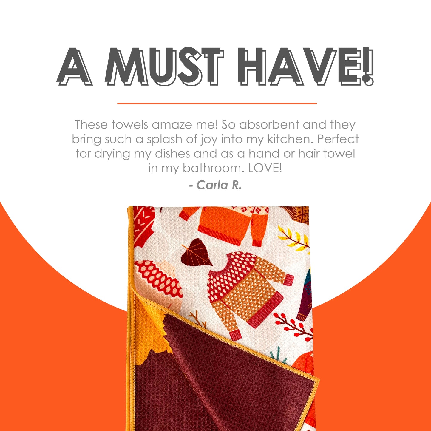 The Best Towel - Buzzee - Kitchen Tea Towel , dish towel & Hand towel - double sided towel