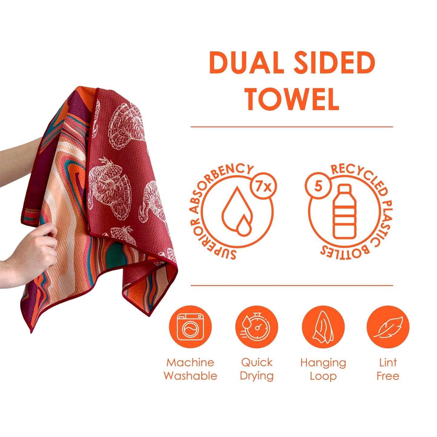 The Best Towel - Buzzee - Kitchen Tea Towel , dish towel & Hand towel - double sided towel
