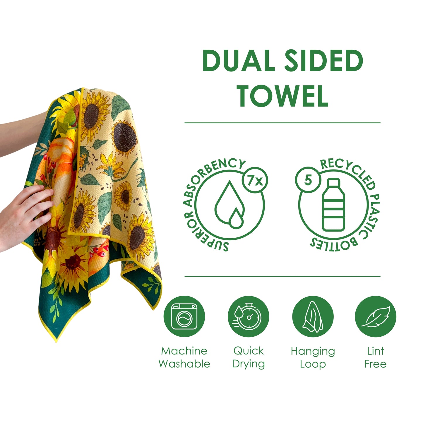 The Best Towel - Buzzee - Kitchen Tea Towel , dish towel & Hand towel - double sided towel