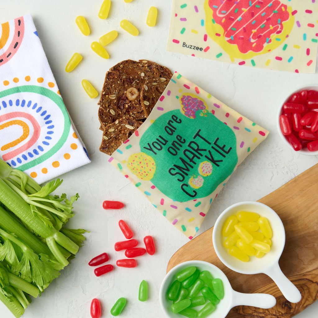 Kids Reusable Snack Beeswax Wraps With Cute Notes Vol-2