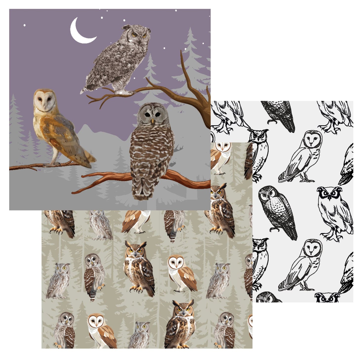 Dish Cloth (11"X11") - Set of 3 - Owl