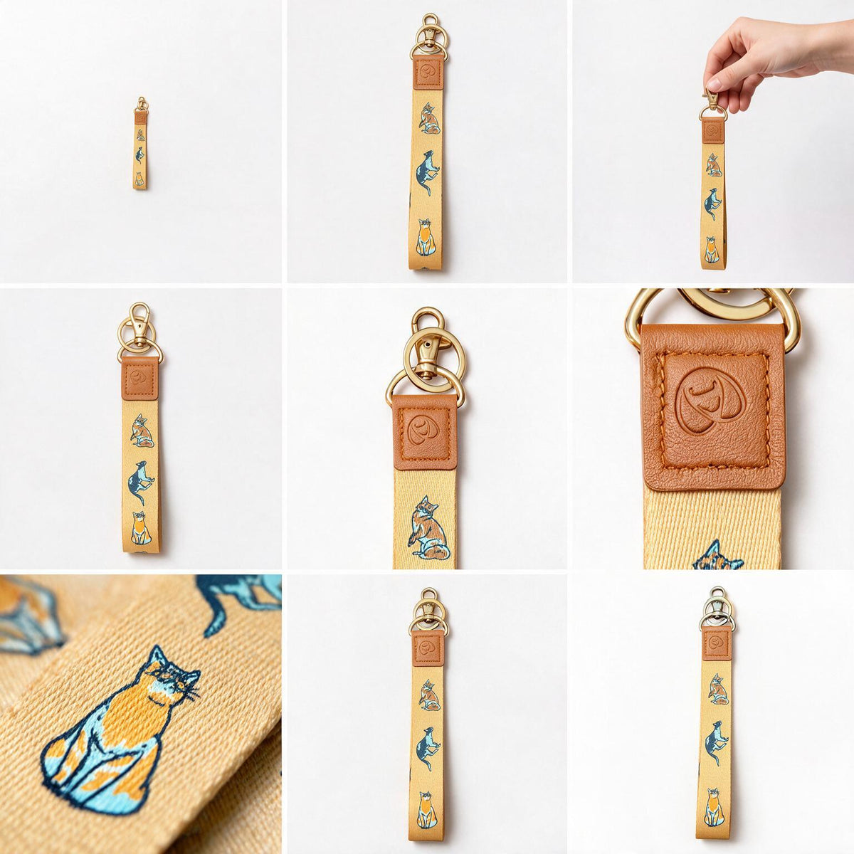 Trendy Hands-free keychain wristlet - Cat
