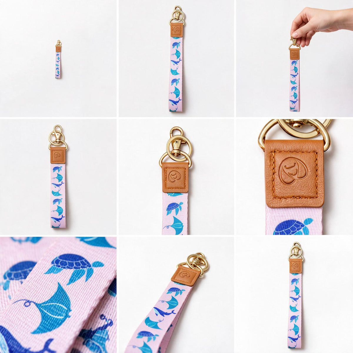 Trendy Hands-free keychain wristlet - OCEAN
