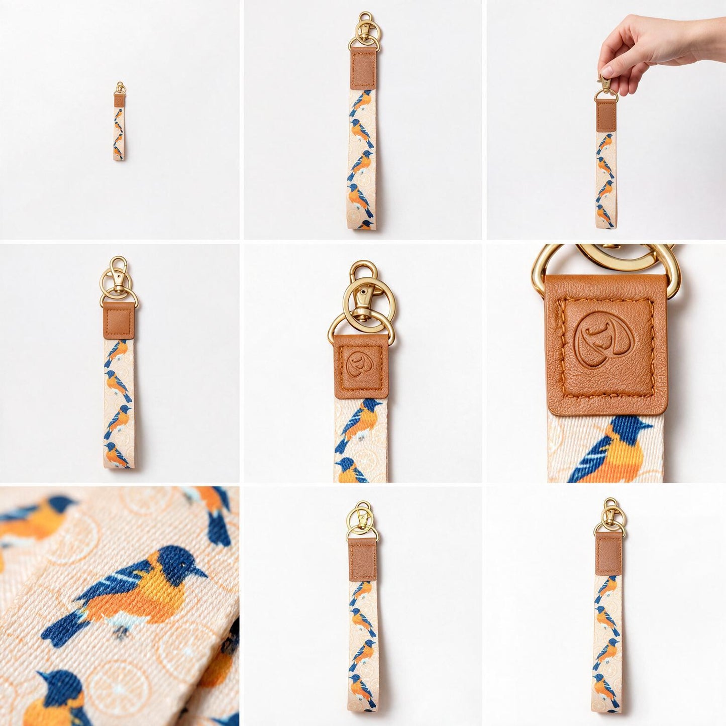 Trendy Hands-free keychain wristlet - ORIOLE