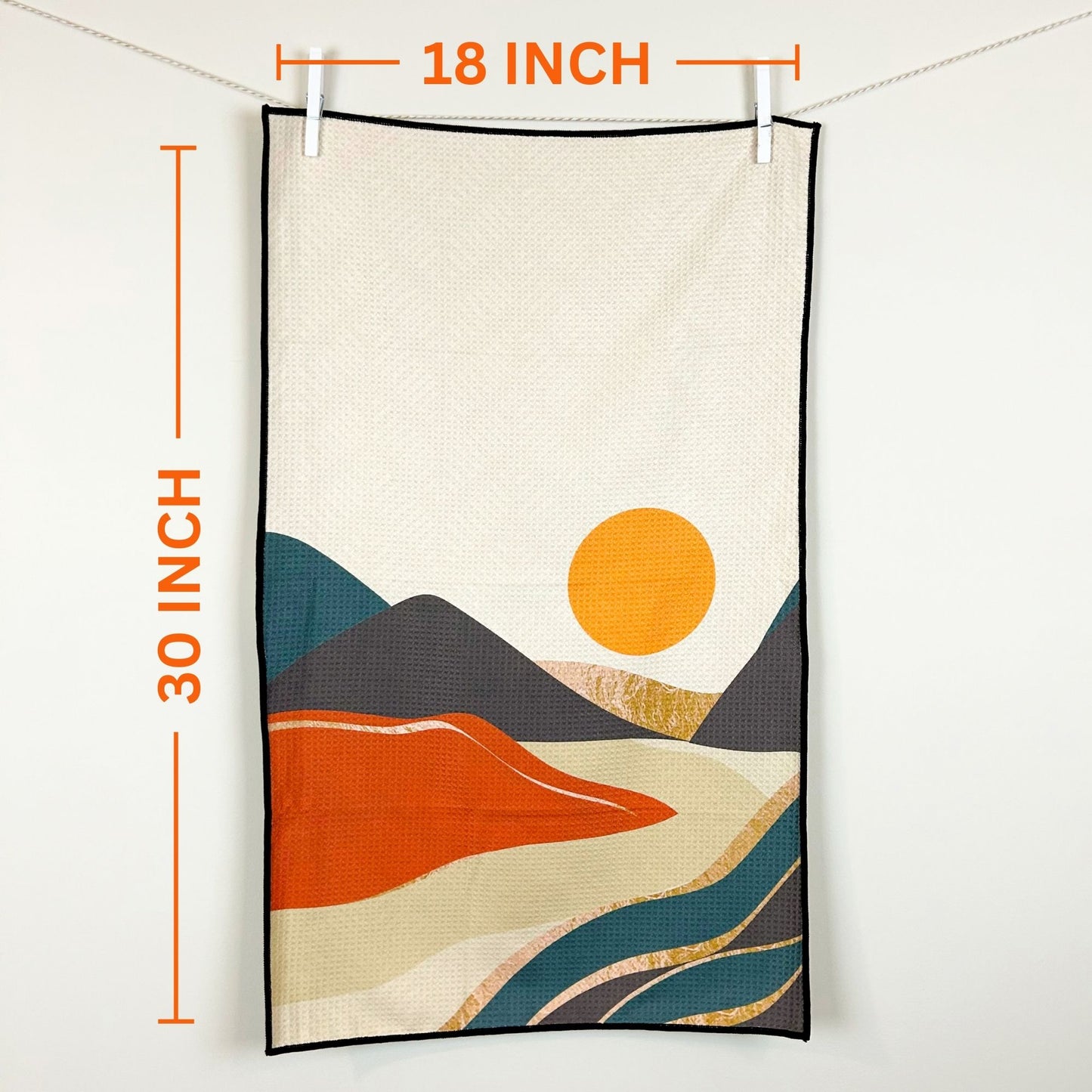 The Best Towel - Buzzee - Kitchen Tea Towel , dish towel & Hand towel - Sunrise - double sided towel