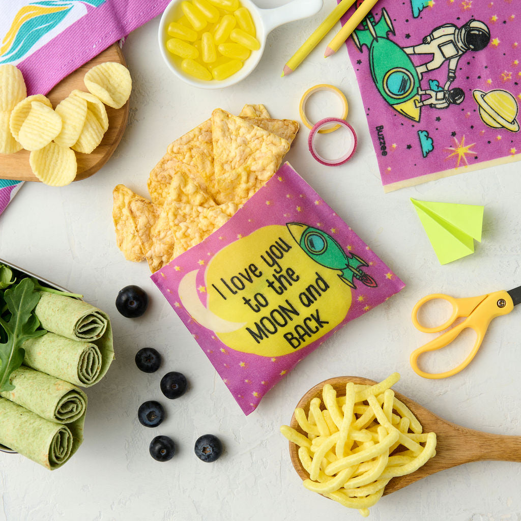 Kids Reusable Snack Beeswax Wraps With Cute Notes Vol-1