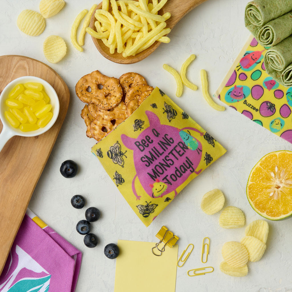 Kids Reusable Snack Beeswax Wraps With Cute Notes Vol-2
