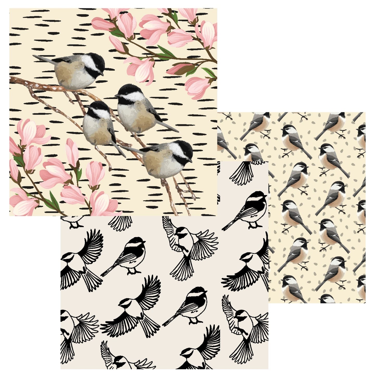 Dish Cloth (11"X11") - Set of 3 - Chickadee