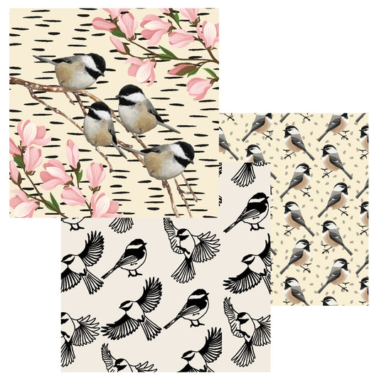 Dish Cloth (11"X11") - Set of 3 - Chickadee