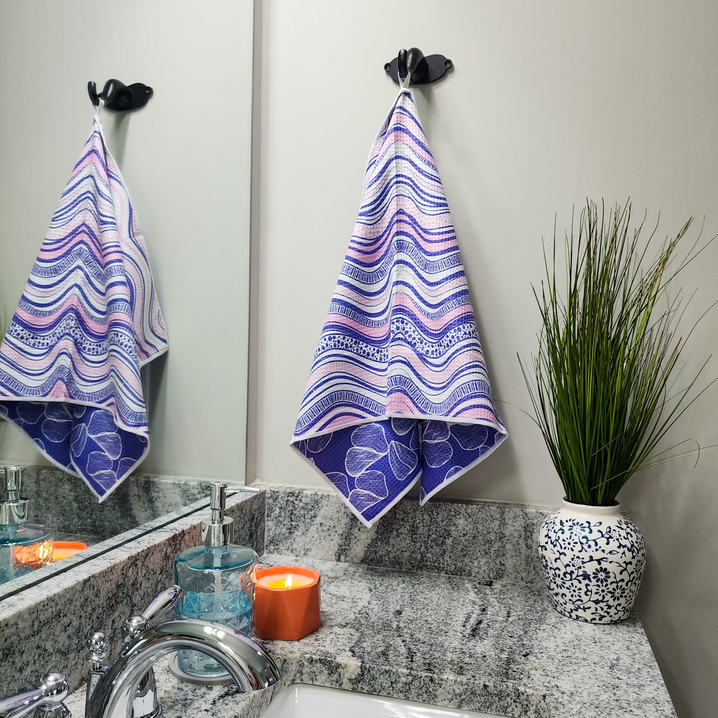 The Best Towel - Buzzee - Kitchen Tea Towel , dish towel & Hand towel - Waves - double sided towel