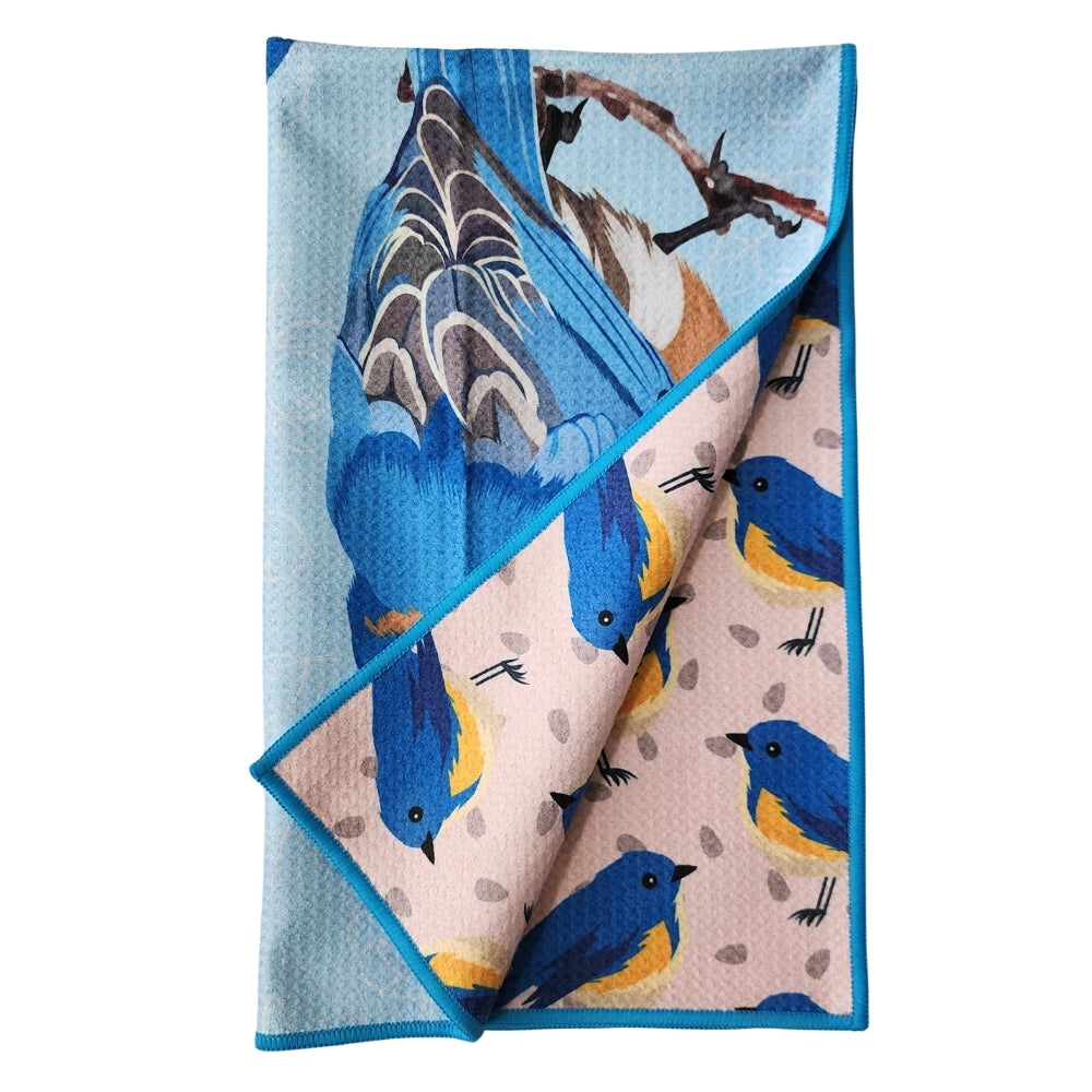 Dual Sided Tea Towels - Bluebird