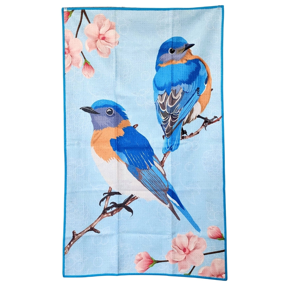 Dual Sided Tea Towels - Bluebird