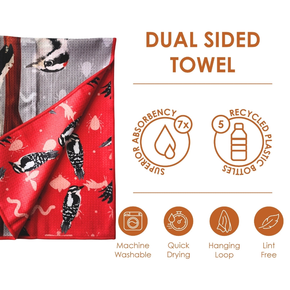 Woodpecker - Kitchen Dish Towel & Hand towel