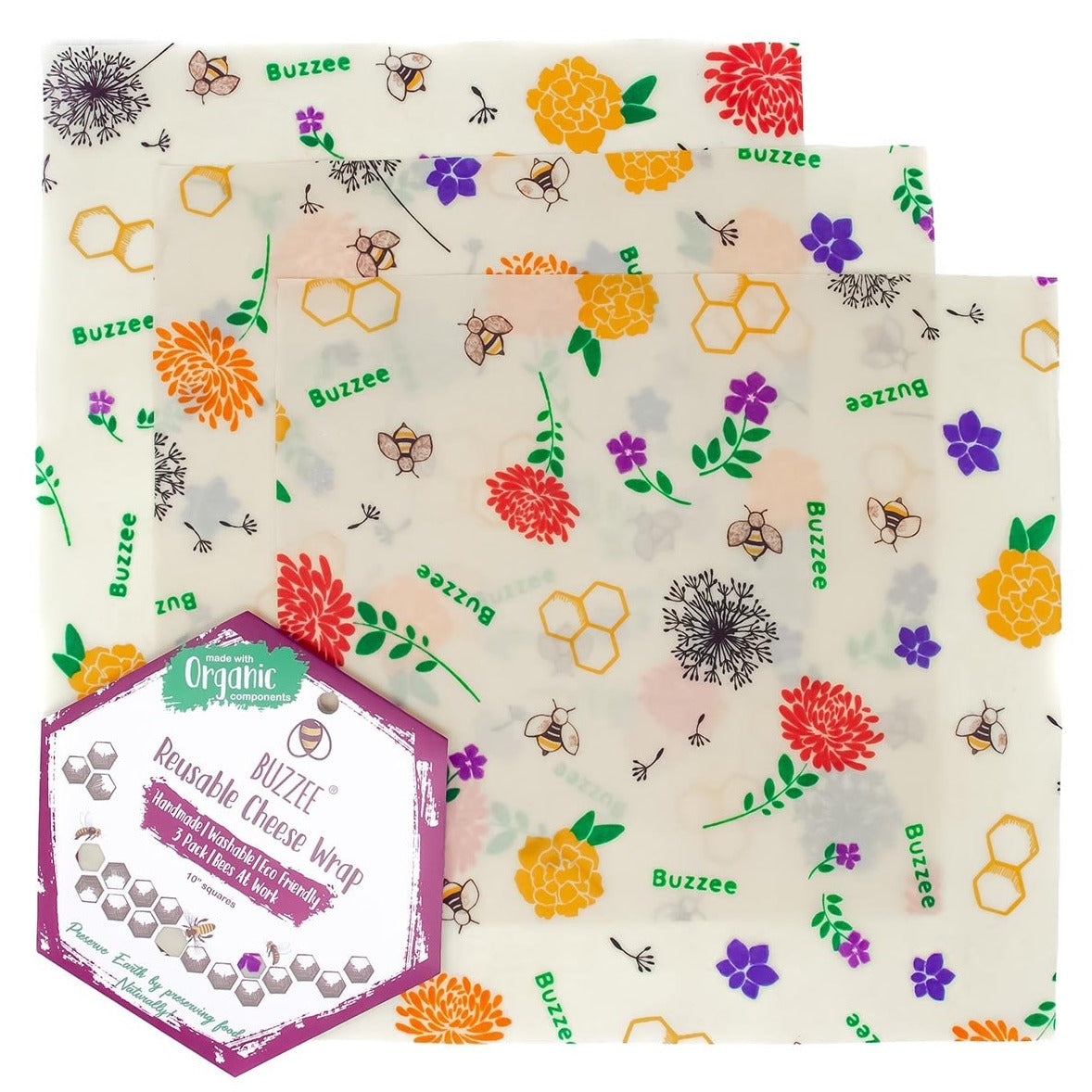 Beeswax wraps - Cheese 3 Pack