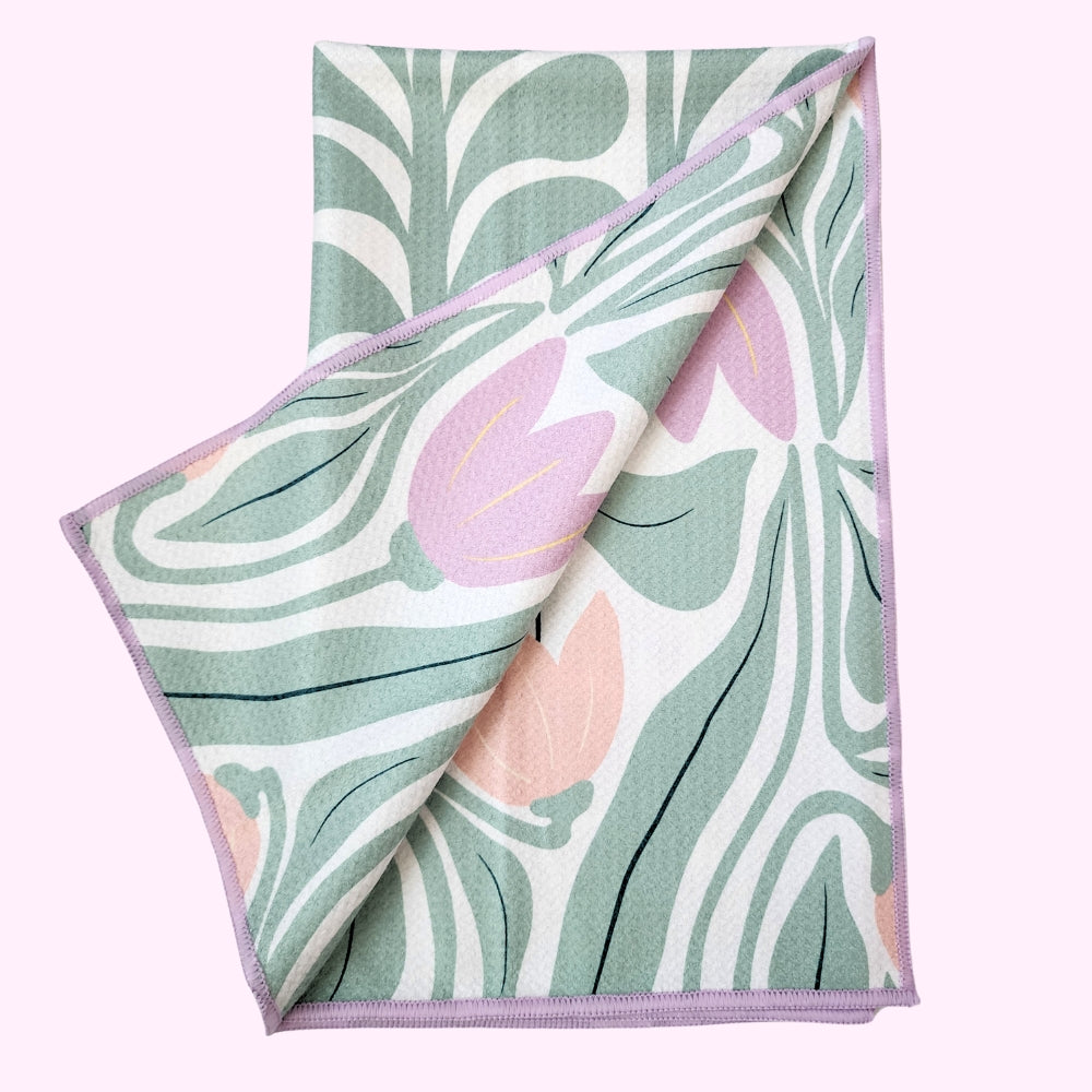 Buzzee Tulips Kitchen Dish Towel and Hand Towel