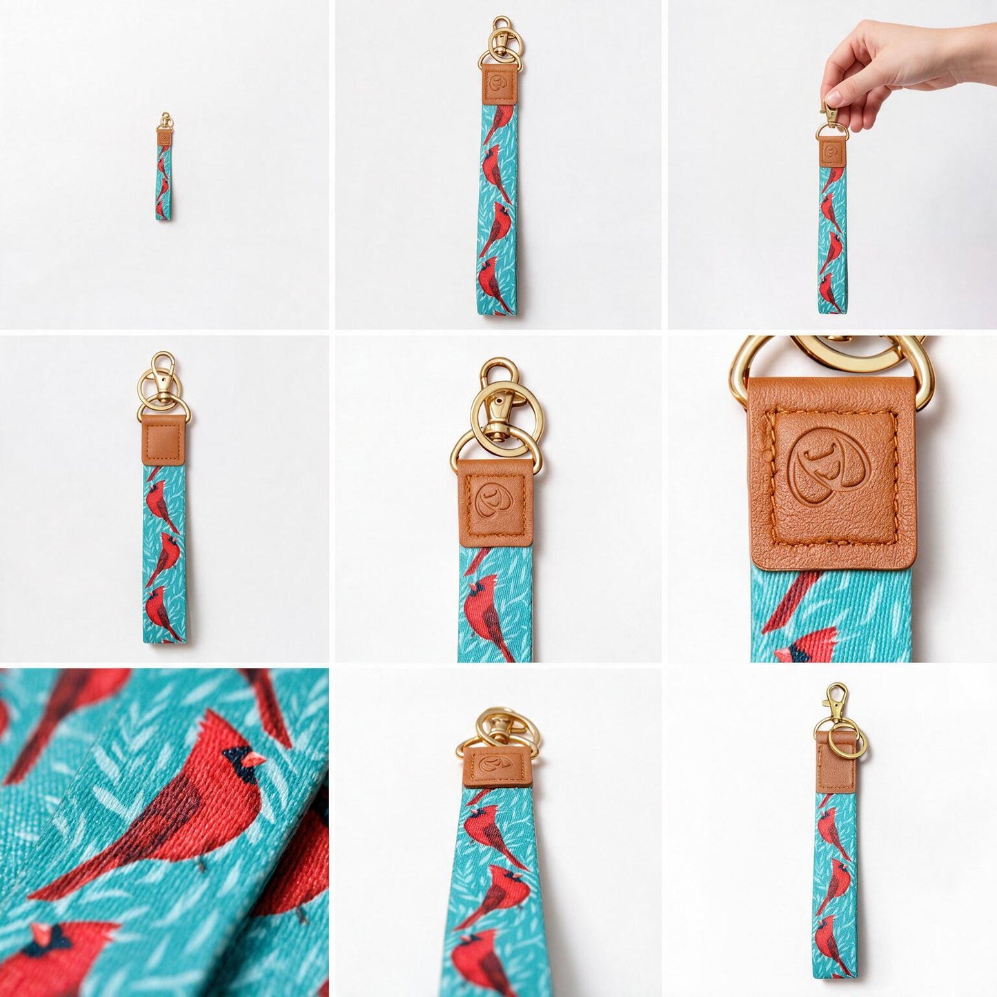 Trendy Hands-free keychain wristlet - CARDINAL