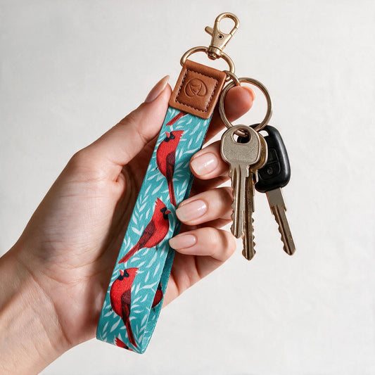 Trendy Hands-free keychain wristlet - CARDINAL