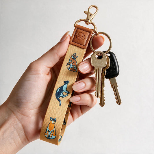 Trendy Hands-free keychain wristlet - Cat