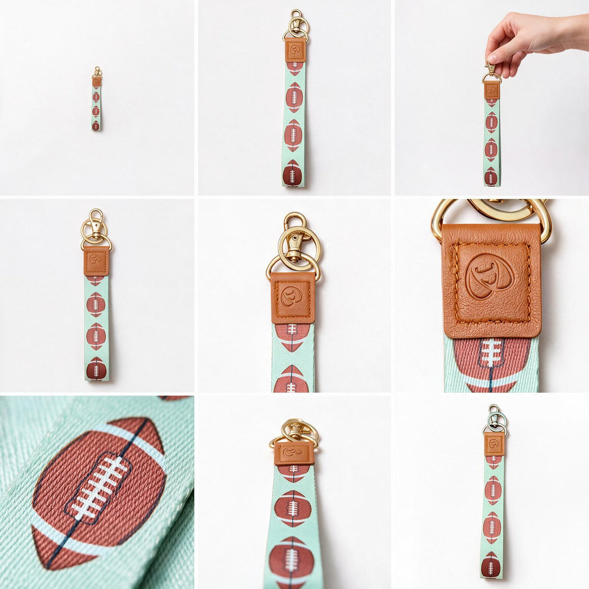Trendy Hands-free keychain wristlet - FOOTBALL