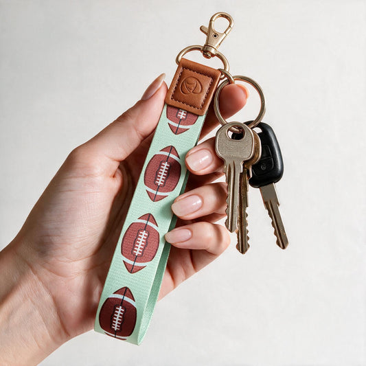 Trendy Hands-free keychain wristlet - FOOTBALL