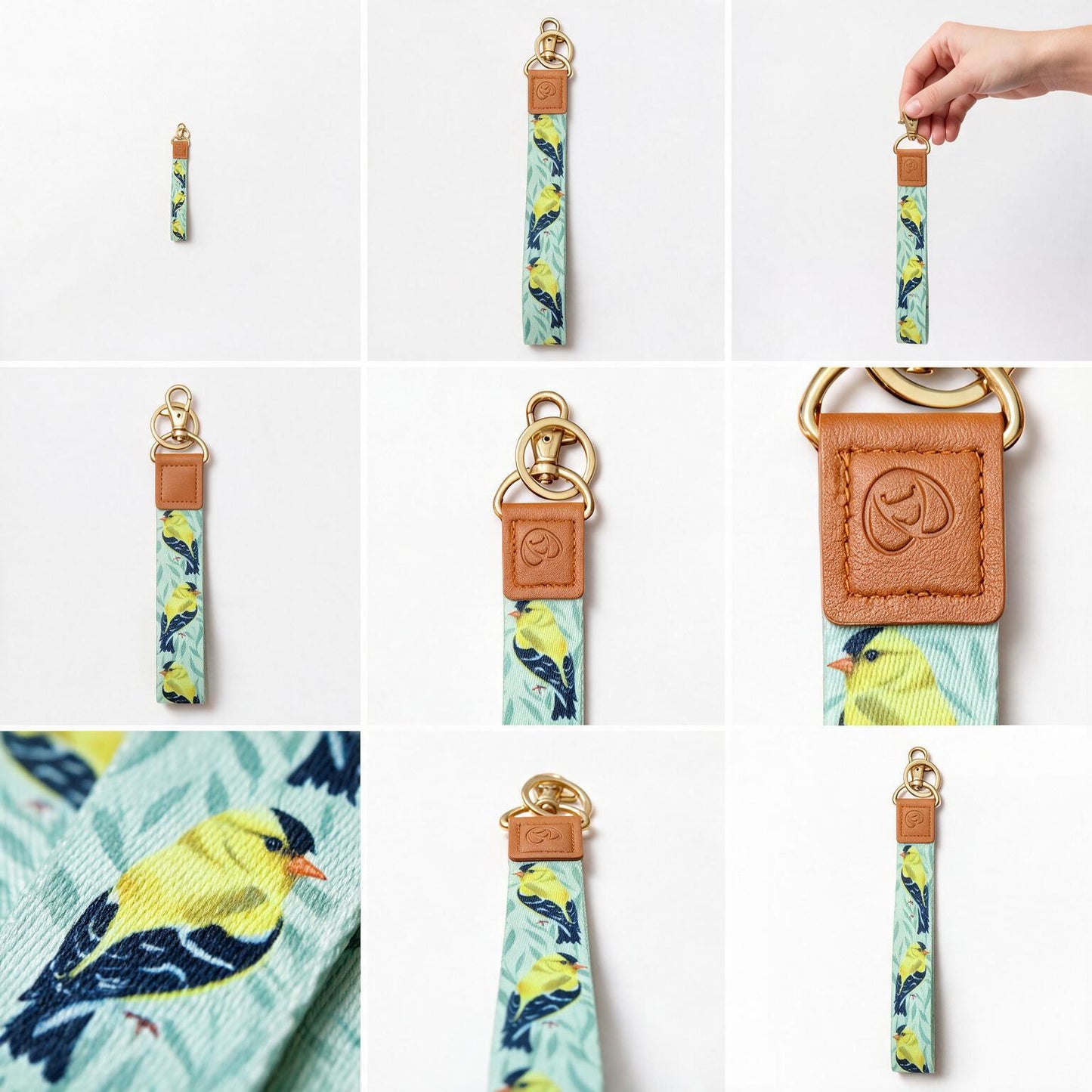 Trendy Hands-free keychain wristlet - GOLDFINCH