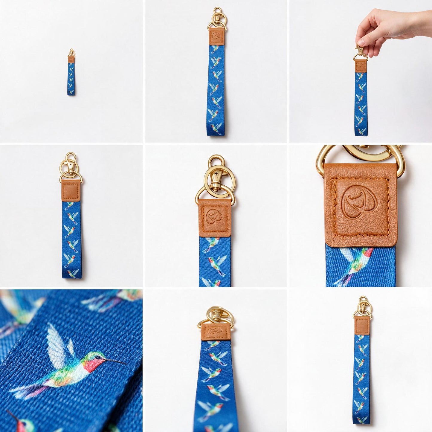Trendy Hands-free keychain wristlet - HUMMINGBIRD