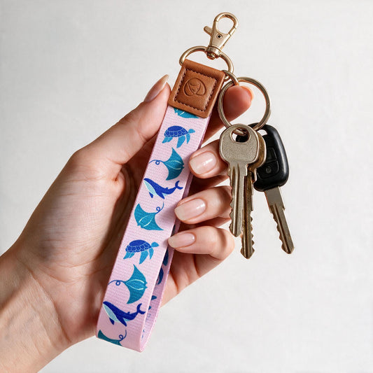 Trendy Hands-free keychain wristlet - OCEAN