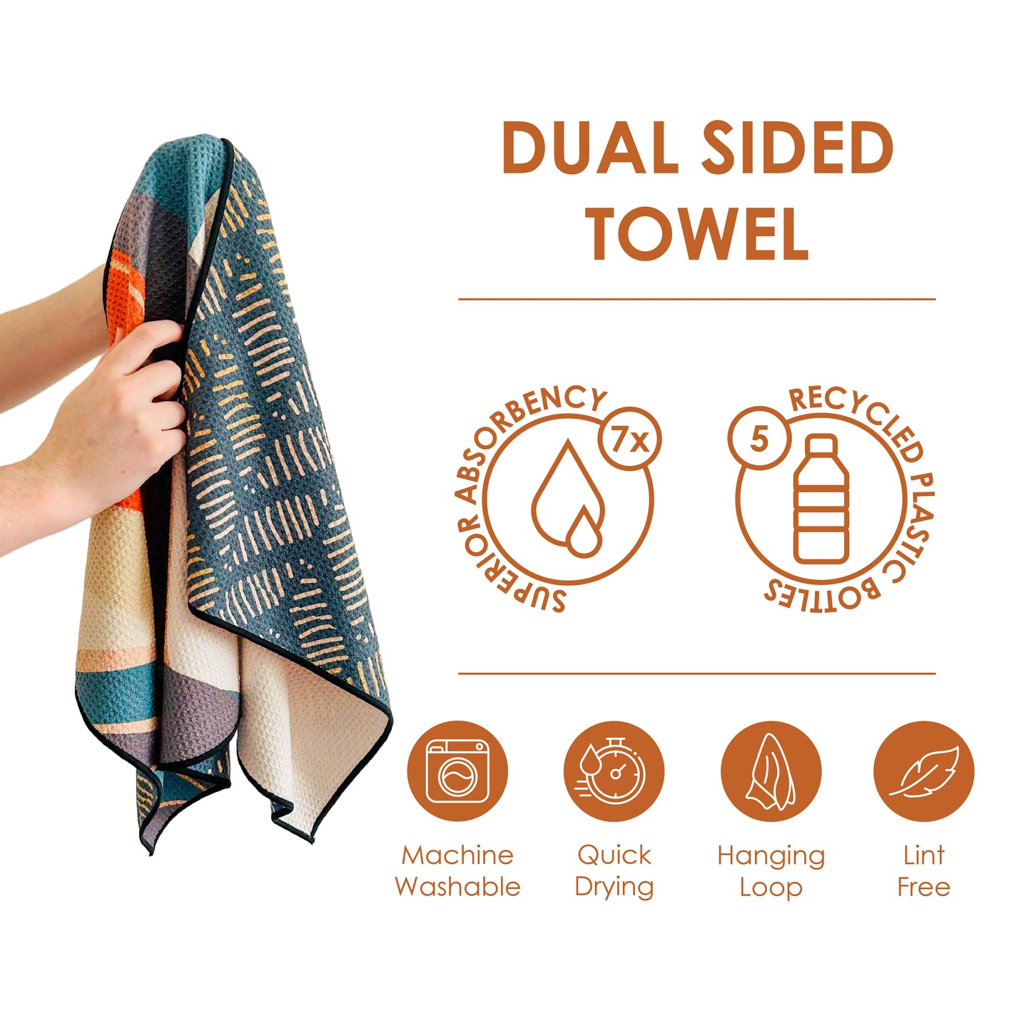 The Best Towel - Buzzee - Kitchen Tea Towel , dish towel & Hand towel - Sunrise - double sided towel