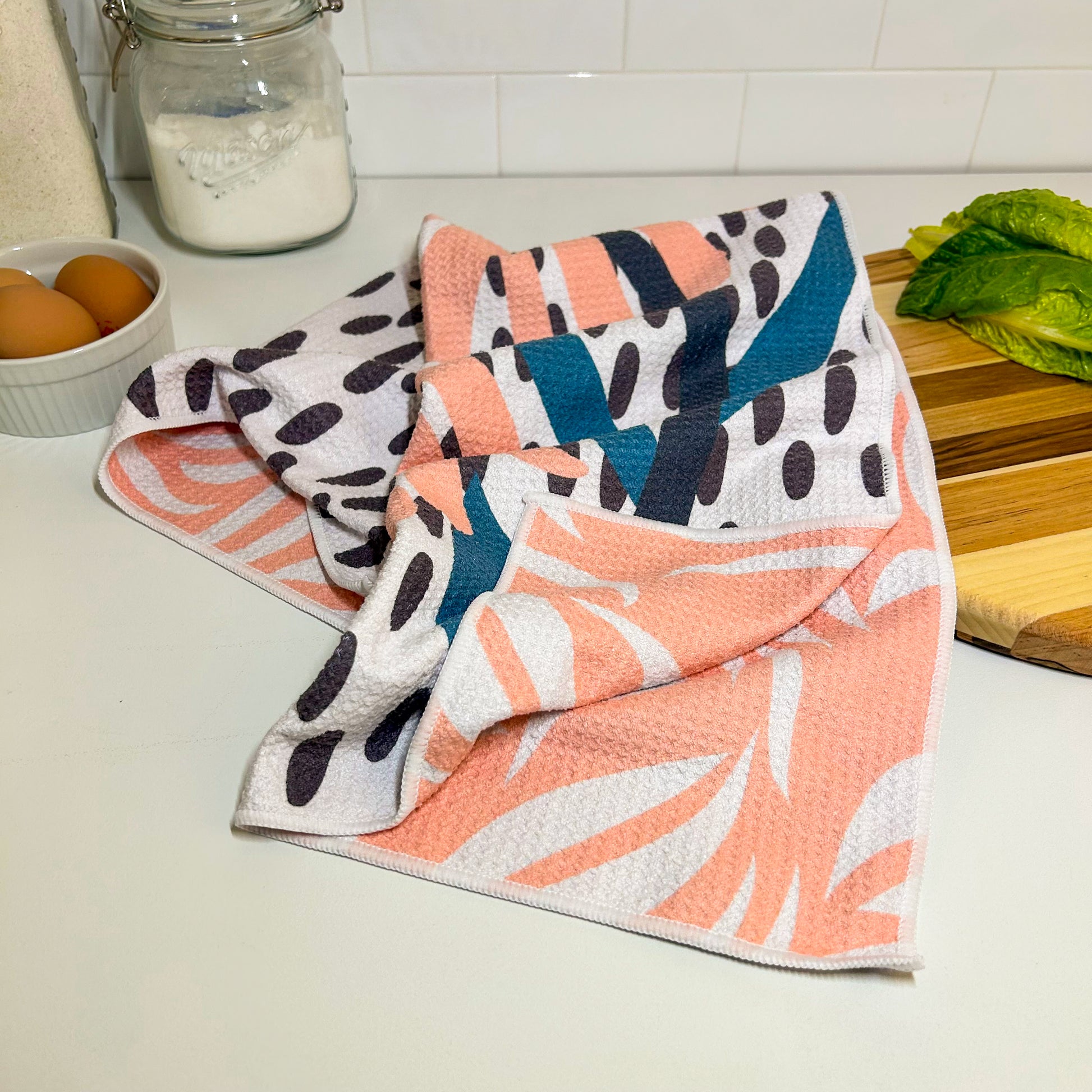 GEOMETRY Kitchen Tea Towel - Quick Dry Microfiber Cloth Dish