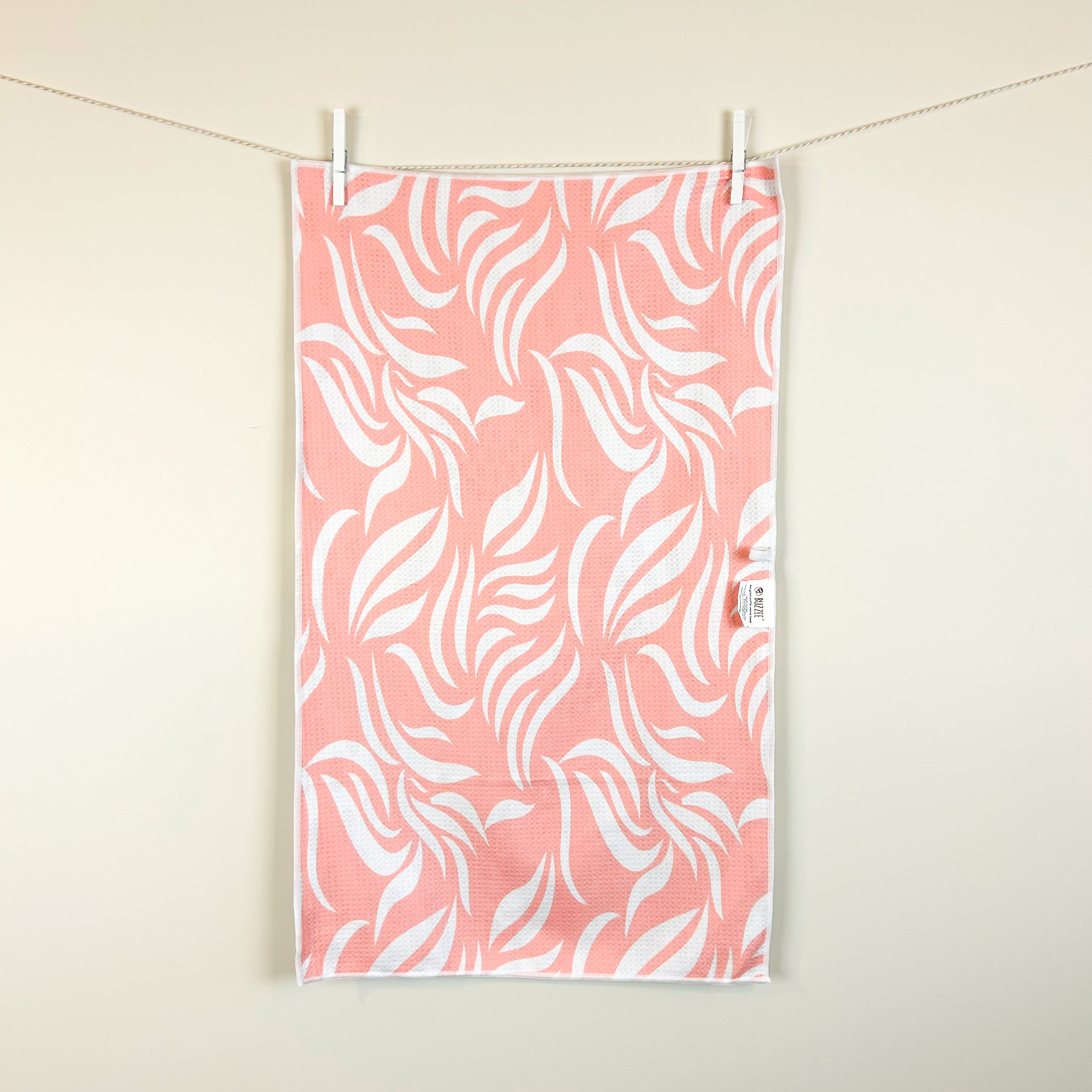 Coral Flowers Kitchen Dish Towel Hand towel Buzzee