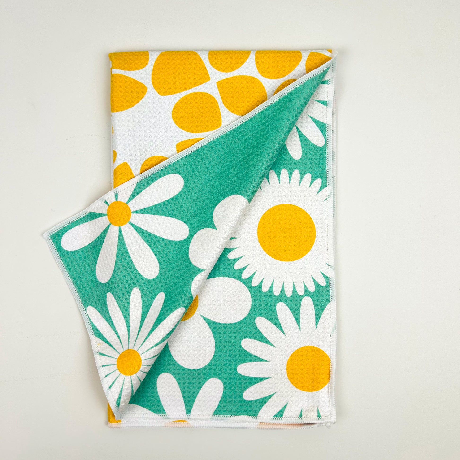 Mustard And White Daisy Speckled Terry Hand Towel - World Market