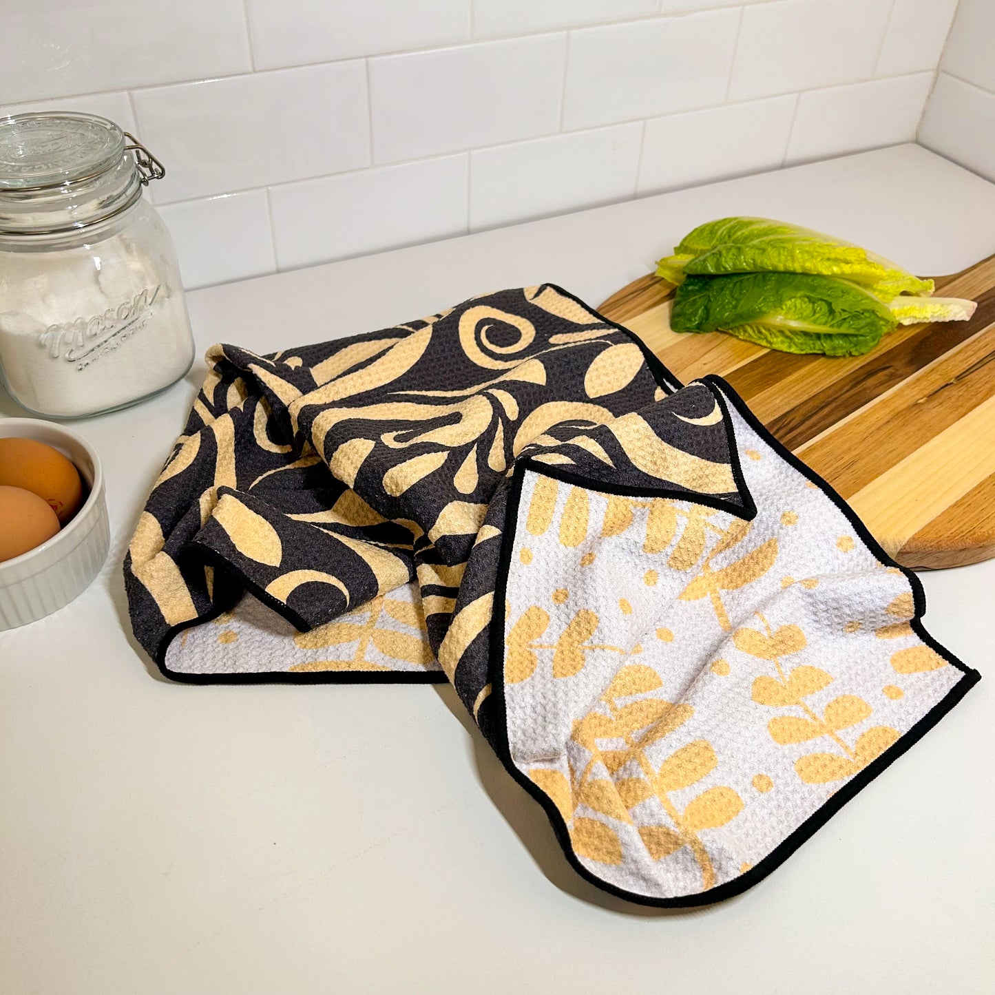 Tea Towels, Aqua, Rust, and Gold, Southwestern Colors, Dish Towels